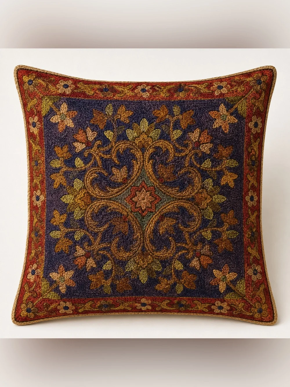AVOIN Decorative Embroidered Floral Accent Pillow/ 16x16